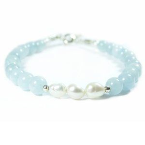 Luna Aquamarine & Pearl Bracelet